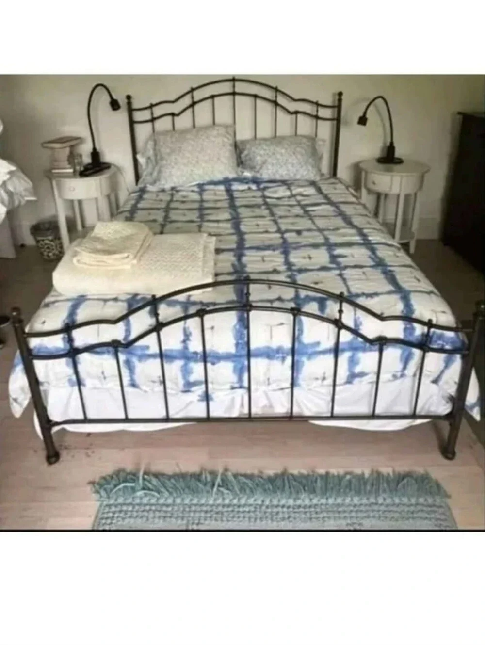 Blue And White Batik Queen Size Duvet Cover With 2 Pillow Shams Or Covers